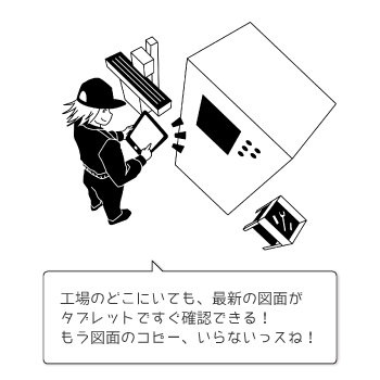 工場で最新の図面をすぐに見たい 工場のペーパーレス化 文書管理 図面管理システム デジタルドルフィンズ